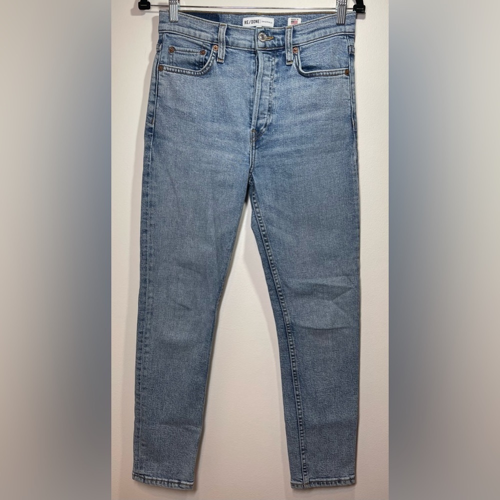 Re/Done 90s Jeans Women’s Size 28 High-Rise Ankle Crop‎ Comfort Stretch Mid